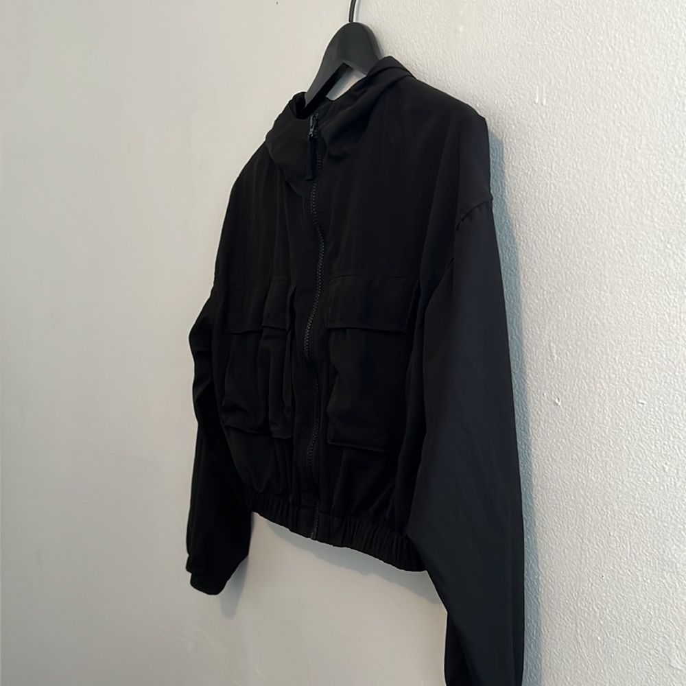 Loose StretchTech Zip-Front Hooded Jacket - Picture 2 of 4